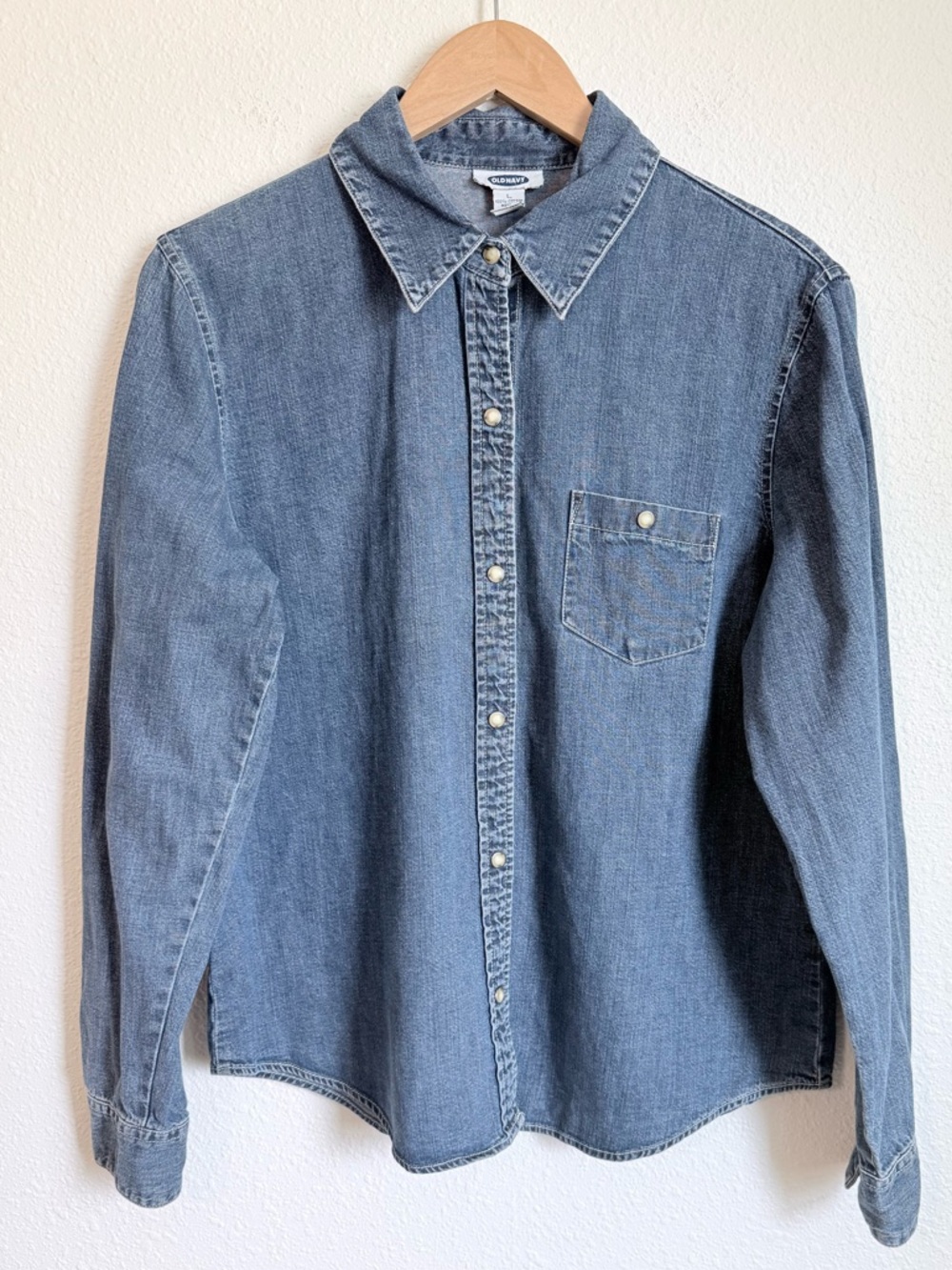 Vintage Old Navy Denim Button Up Shirt 90s Grunge Minimalist